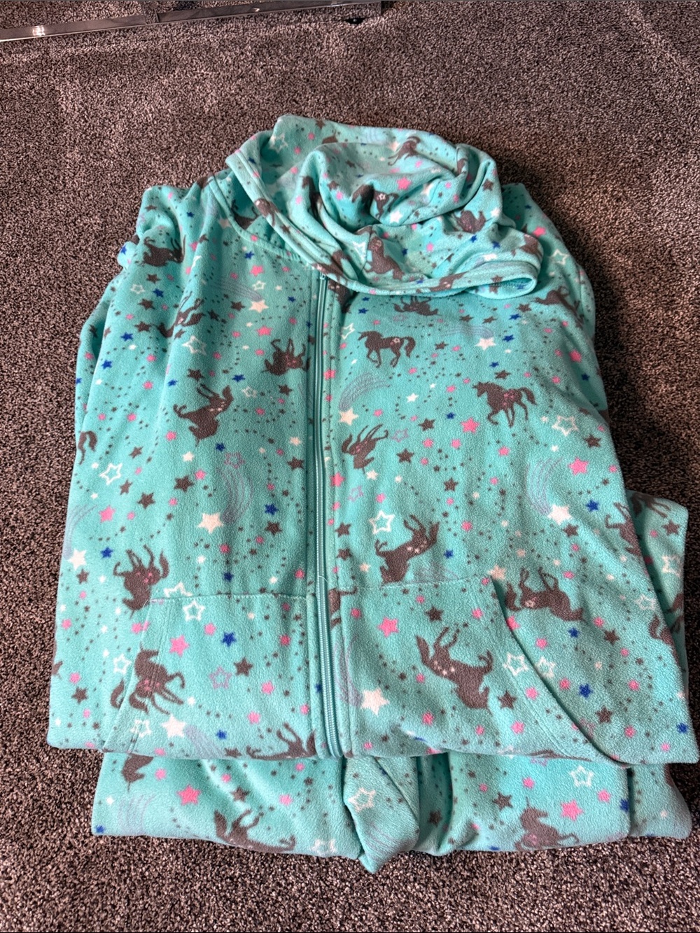 Torrid Mint Green Unicorn Fleece Onesie Size 4/5
